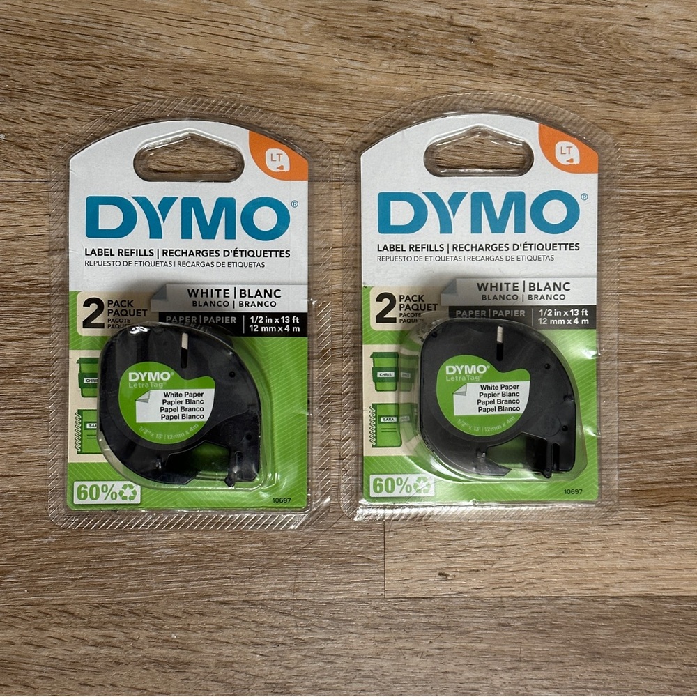 New Sealed Dymo Label Refills White Paper 1/2 in X 13 feet